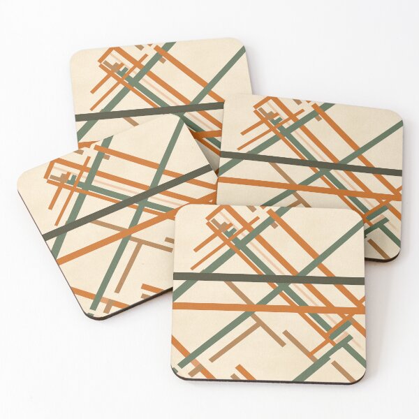 Item preview, Retro Orange Green Brown Cross Lines Pattern designed and sold by Sturdust.