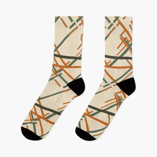 Item preview, Retro Orange Green Brown Cross Lines Pattern designed and sold by Sturdust.