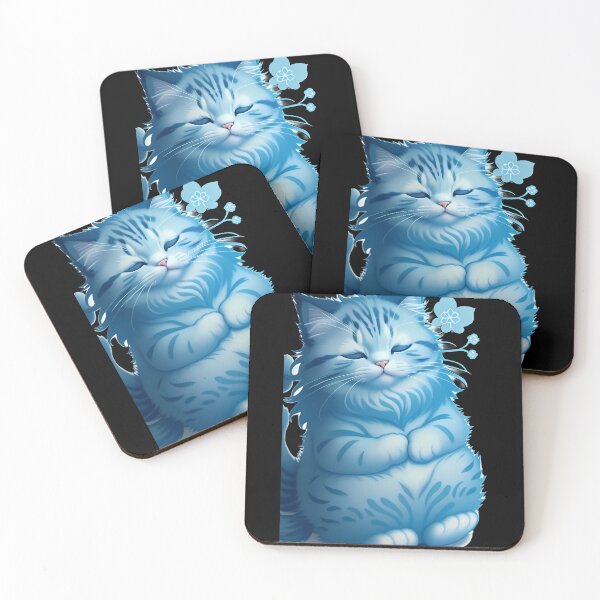 Item preview, Peaceful Cyanotype Fluffy Cat designed and sold by Mechanical-Artt.
