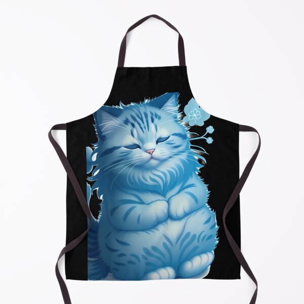 Item preview, Peaceful Cyanotype Fluffy Cat designed and sold by Mechanical-Artt.