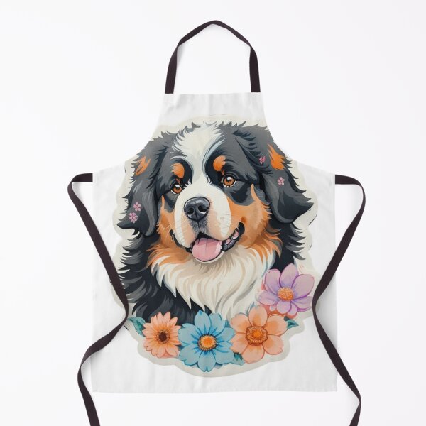 Item preview, Charming Bernese Mountain Dog Puppy with Watercolor Flowers designed and sold by YourNameMatters.