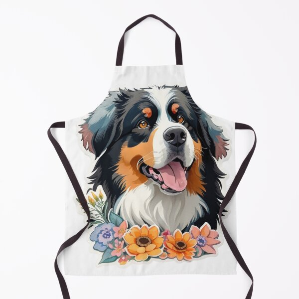Item preview, Charming Bernese Mountain Dog Puppy with Watercolor Flowers designed and sold by YourNameMatters.