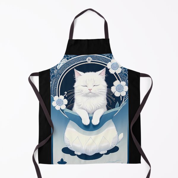 Item preview, Fluffy Cat in Peaceful Cyanotype designed and sold by Mechanical-Artt.