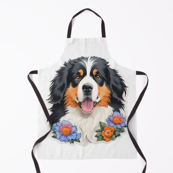 Item preview, Happy Bernese Mountain Dog Puppy with Watercolor Flowers designed and sold by YourNameMatters.