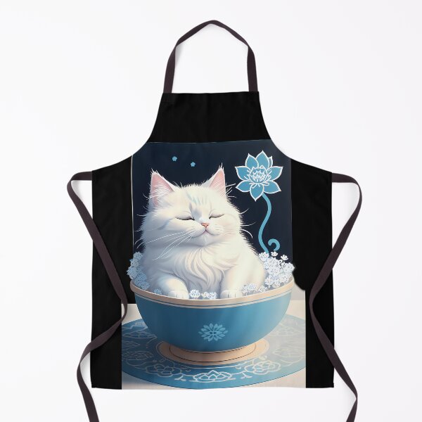 Item preview, Meditative Cyanotype Fluffy Cat designed and sold by Mechanical-Artt.
