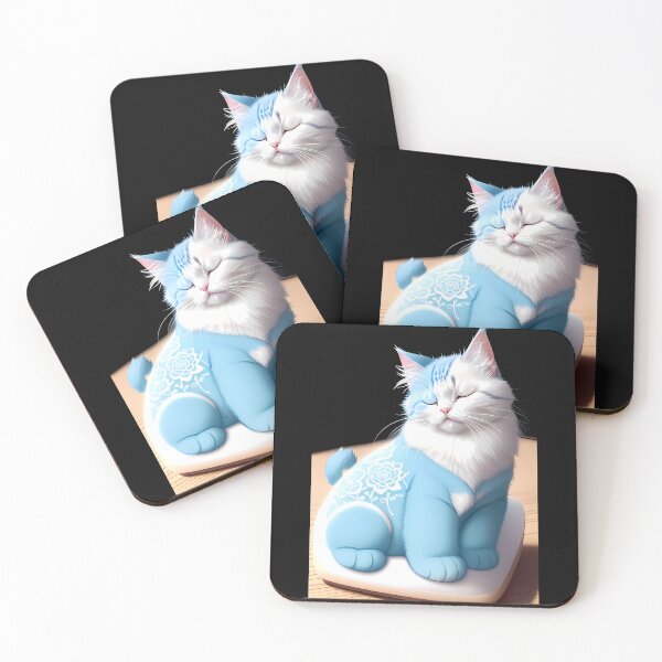 Item preview, Serenity in Cyanotype Fluffy Cat designed and sold by Mechanical-Artt.
