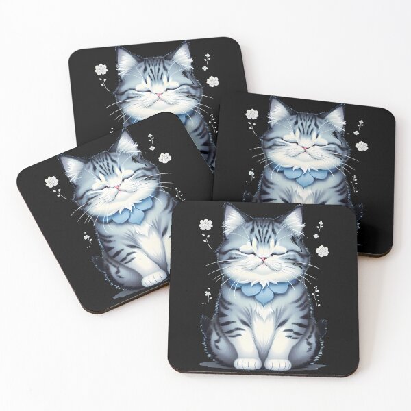 Item preview, Cyanotype Fluffy Cat in Tranquility designed and sold by Mechanical-Artt.