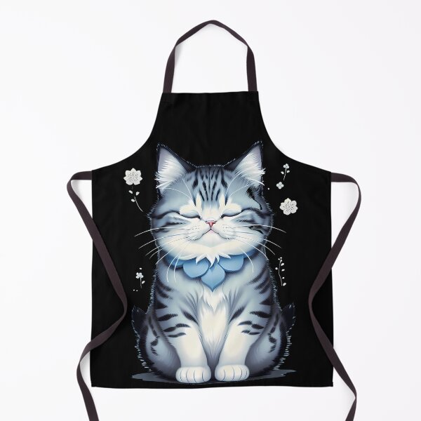 Item preview, Cyanotype Fluffy Cat in Tranquility designed and sold by Mechanical-Artt.