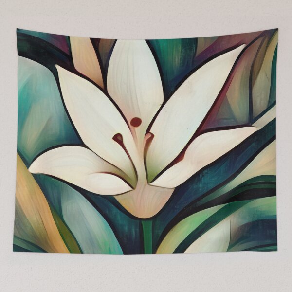 Item preview, Tropical Elegance, Cubist Flower Painting designed and sold by Liscar95.