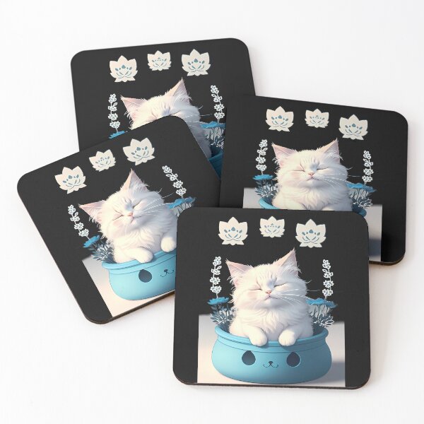 Item preview, Serene Fluffy Cat in Cyanotype designed and sold by Mechanical-Artt.