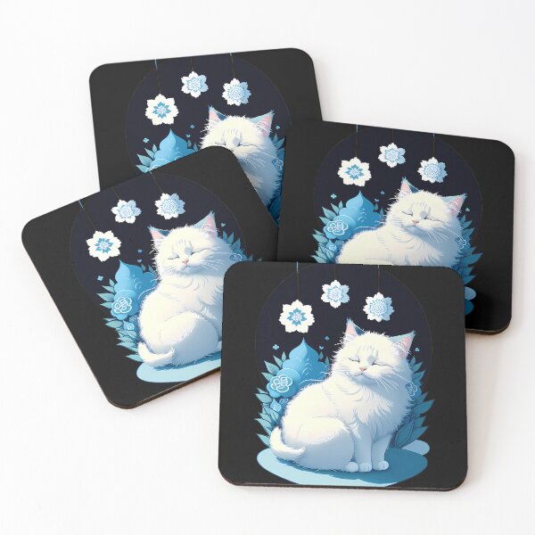 Item preview, Calm Cyanotype Meditation Cat designed and sold by Mechanical-Artt.