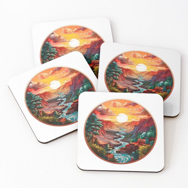 Item preview, Grand Canyon Art - Colorful Woodcut Design designed and sold by AlanPhotoArt.