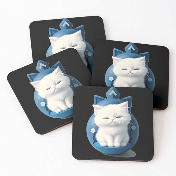 Item preview, Tranquil Fluffy Cat in Cyanotype designed and sold by Mechanical-Artt.