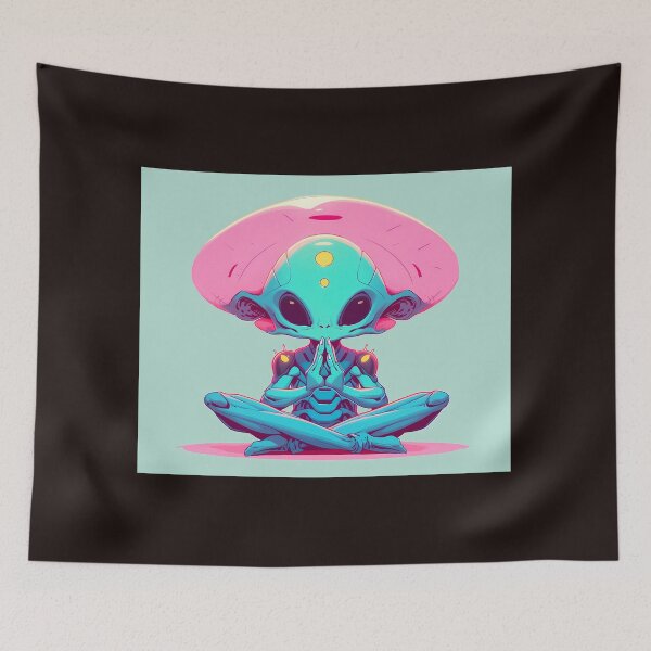 Item preview, Galactic Zen: Pop Art Aliens Find Peace Beyond the Stars designed and sold by Klyngzo1916.