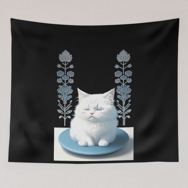 Item preview, Cyanotype Cat in Peaceful Pose designed and sold by Mechanical-Artt.