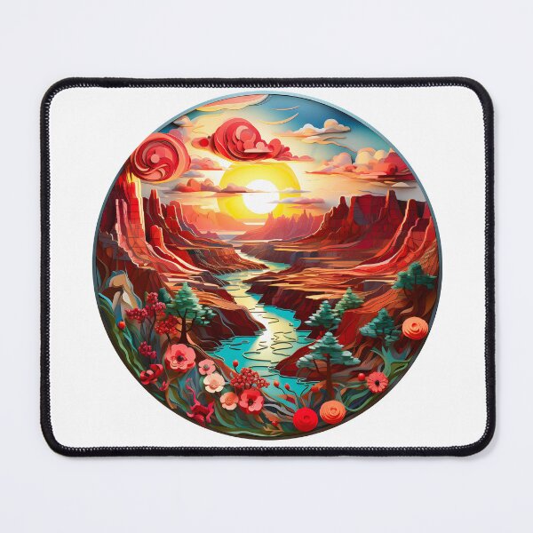 Item preview, Beautiful Grand Canyon Woodcut Art - Colorful Design designed and sold by AlanPhotoArt.