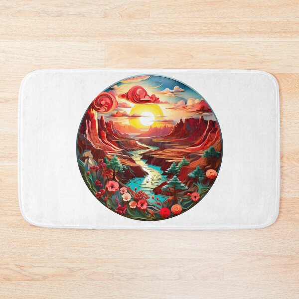 Item preview, Beautiful Grand Canyon Woodcut Art - Colorful Design designed and sold by AlanPhotoArt.