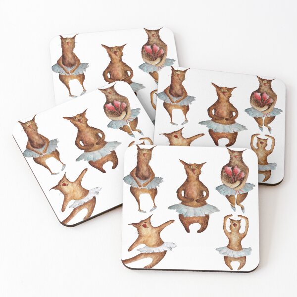 Item preview, Watercolor Balerina Cats designed and sold by Magnuna.
