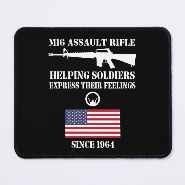 Item preview, M16 Assault Rifle Military Soldier Since 1964 Humor Joke American Flag designed and sold by MilitaryMart.