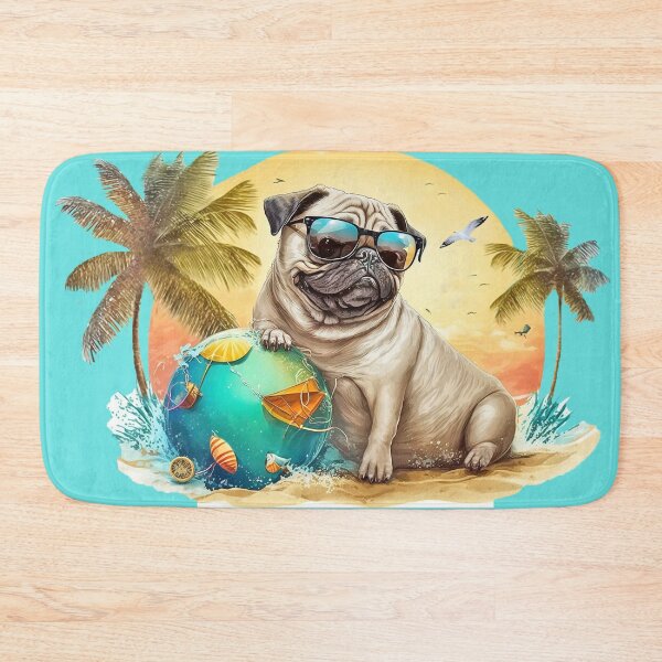 Item preview, Cute Pug Dog Beach Bum All Over Tote Bag designed and sold by candiscamera.