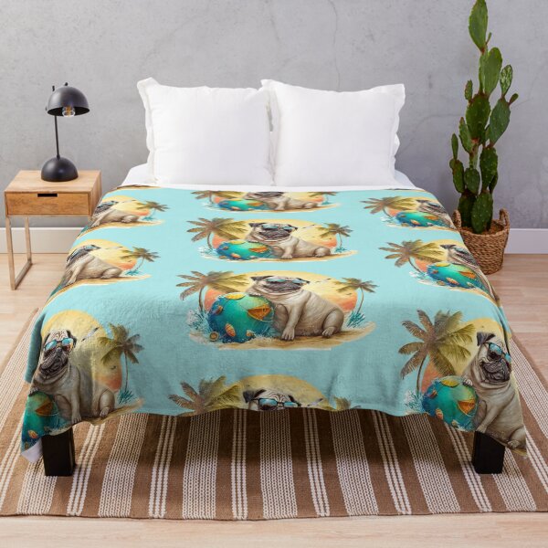 Item preview, Cute Pug Dog Beach Bum All Over Tote Bag designed and sold by candiscamera.