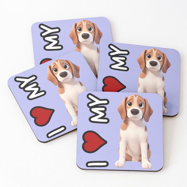 Item preview, I love my dog - Animated Beagle in 3D style designed and sold by ChickNickStudio.