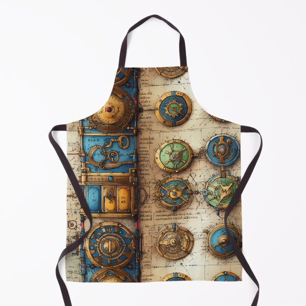 Item preview, Steampunk Gears in a Grid with Schematics Map designed and sold by TheMerch-er.