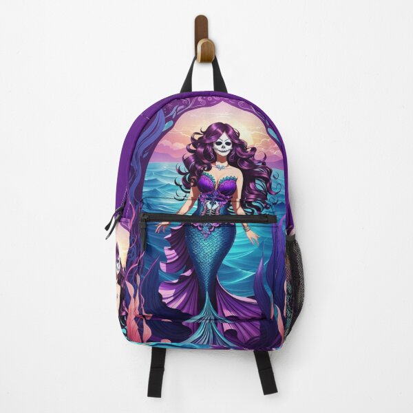 Item preview, Beautiful Dia De La Muerte Sirena Surrounded by Colorful Flames designed and sold by SirenasWorld.