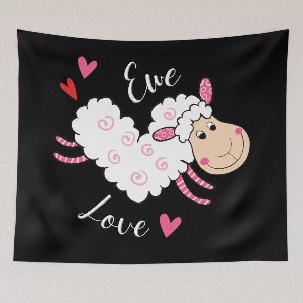 Item preview, Funny Female Sheep "Ewe Love" designed and sold by Paula Helit.