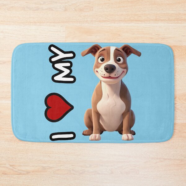 Item preview, I love my dog - Animated Pitbull in 3D style - Pit bull designed and sold by ChickNickStudio.