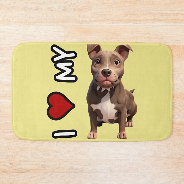 Item preview, I love my dog - Animated Pitbull in 3D style - Pit bull designed and sold by ChickNickStudio.