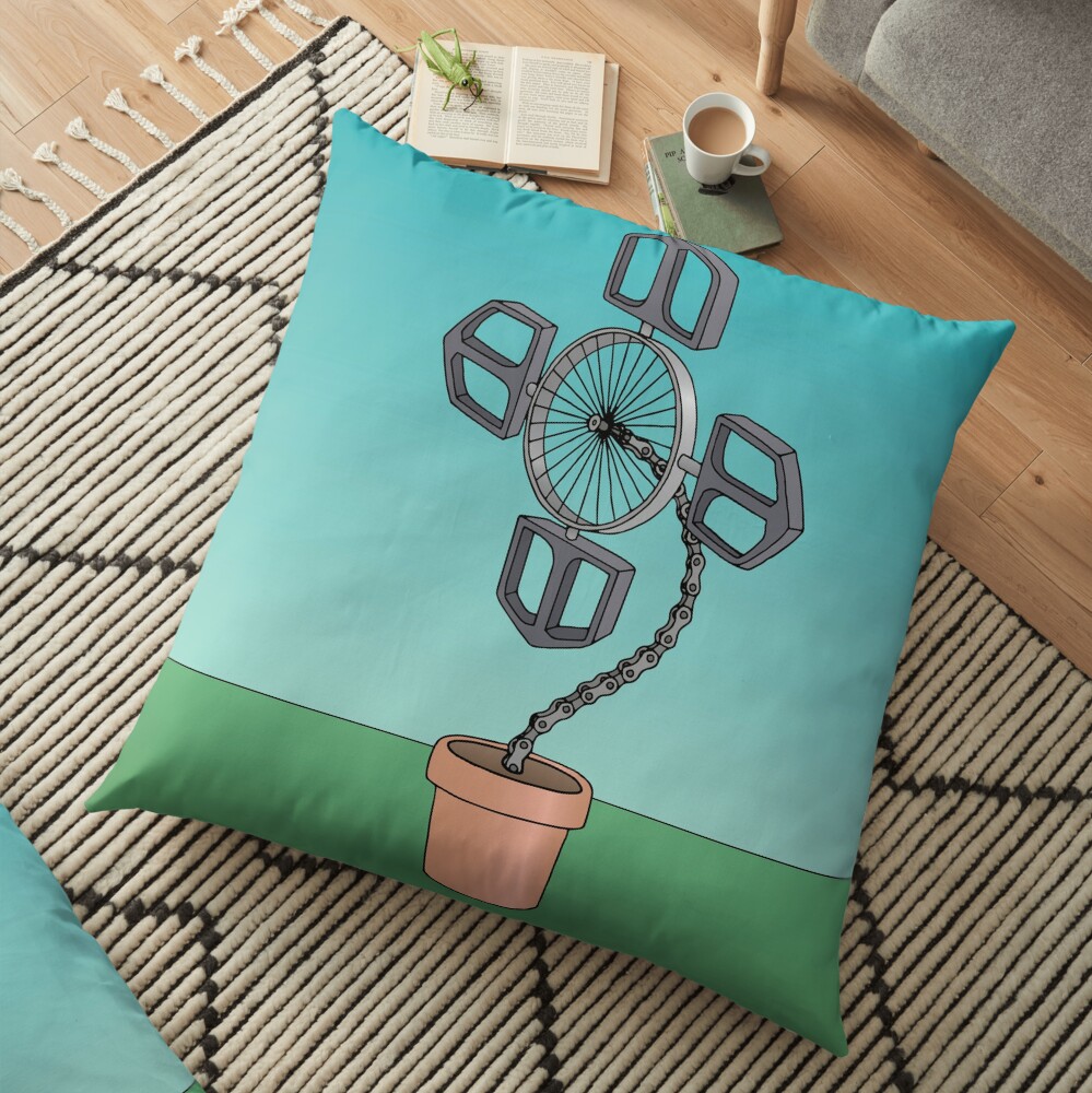 Bike Flower Floor Pillow
