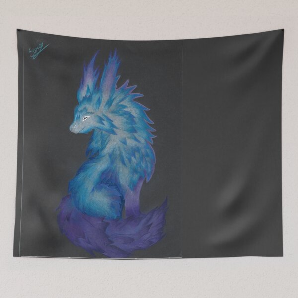 Item preview, Disegno a mano con matite, lupo colori vivaci  designed and sold by MinaSenpai.