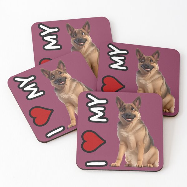 Item preview, I love my dog - German Shepherd in 3D style designed and sold by ChickNickStudio.