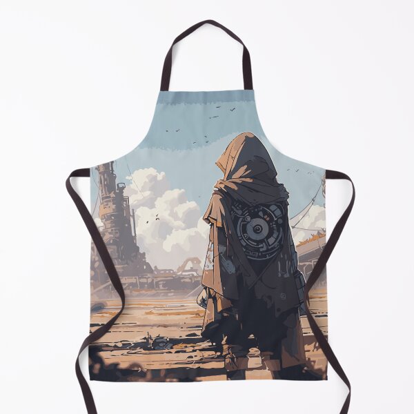 Item preview, Hooded Traveler Overlooking Dystopian Landscape designed and sold by kougan.