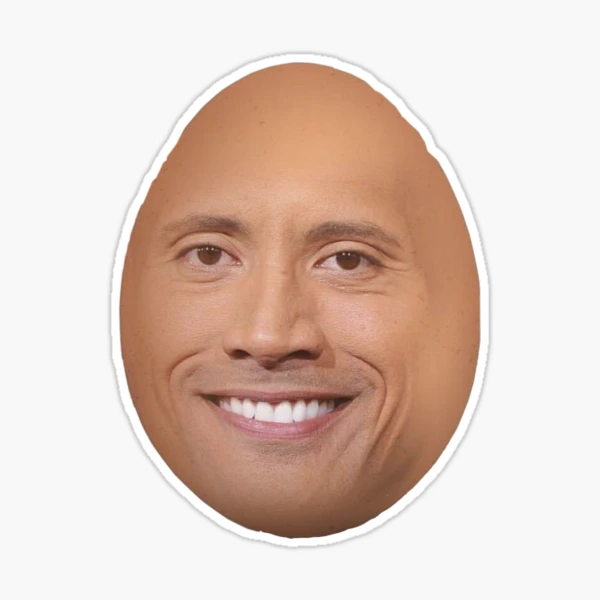 dwayne the egg johnson  Sticker for Sale by bellagiibson