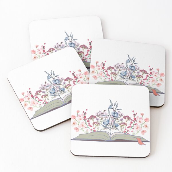 Item preview, An Open Book With Watercolor Flowers designed and sold by ioankoll213.