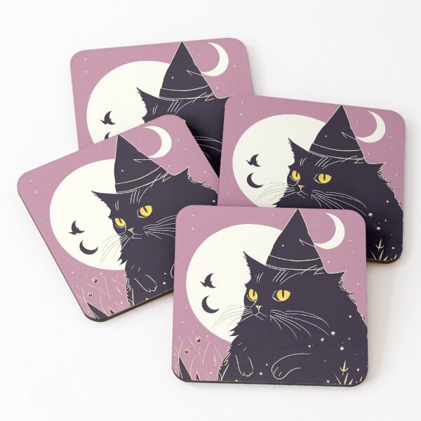 Item preview, Black Cat and Midnight Spells (Lavender) designed and sold by RoseCandi.