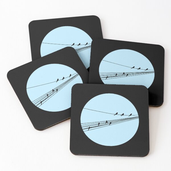 Item preview, BIRDS ON A WIRE. PALE BLUE. designed and sold by 5hertz.