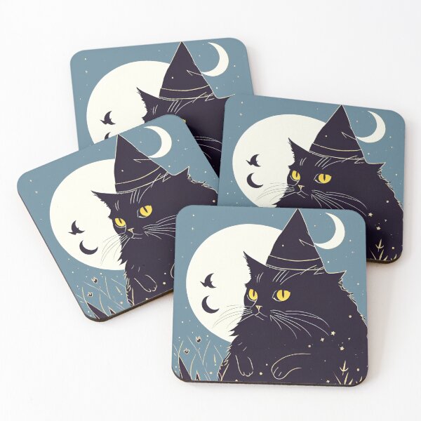 Item preview, Black Cat and Midnight Spells (Midnight Dew) designed and sold by RoseCandi.