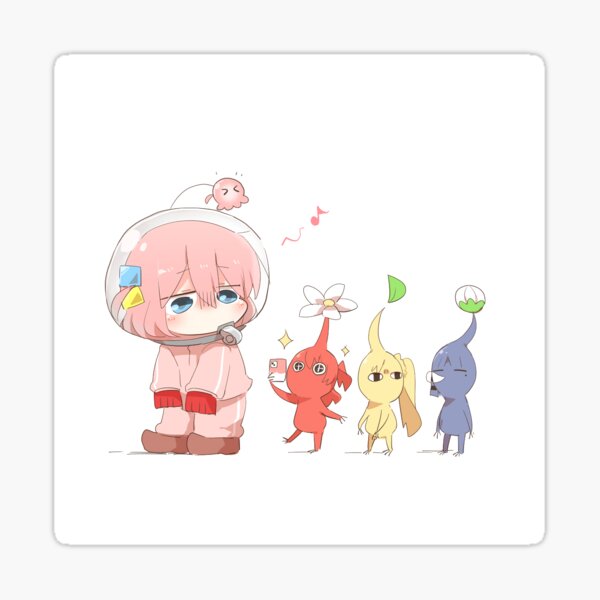 Aperçu de l'œuvre Bocchi le Rocher ! Gotou Hitori et Pikmin Bandmates créée et vendue par soubenski.