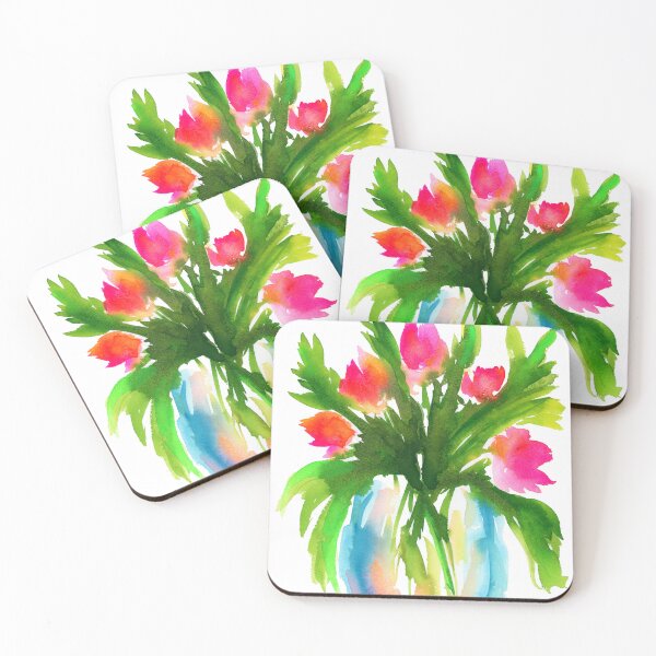 Item preview, Tulips in a vase watercolor painting designed and sold by AnissaF.