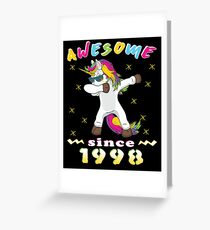 Awesome Since 1998 Unicorn Dabbing Bday Party Gift 20 Years Dab Dance 20 th Birthday Greeting Card