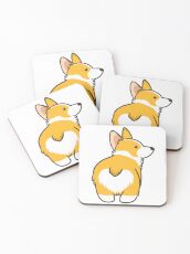 Corgi Heart Butt Coasters