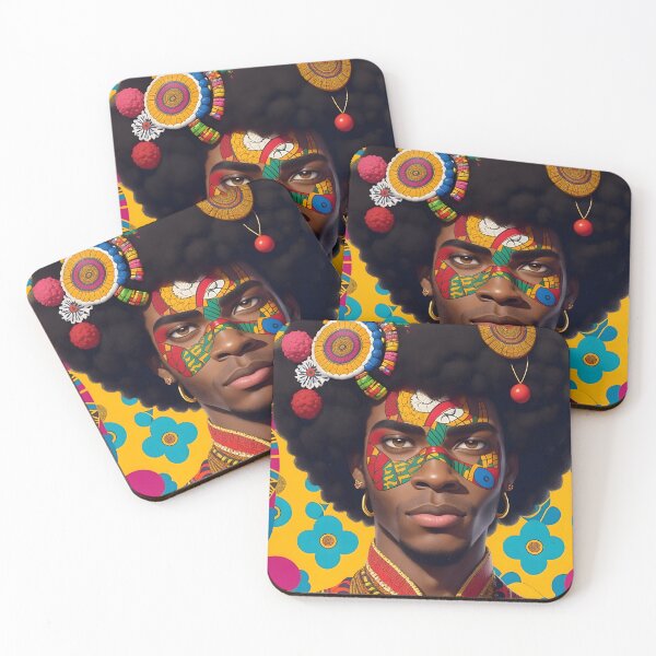 Item preview, Colorful Afro Black Man - Tribal Ethnic Illustration designed and sold by DeevaValli.