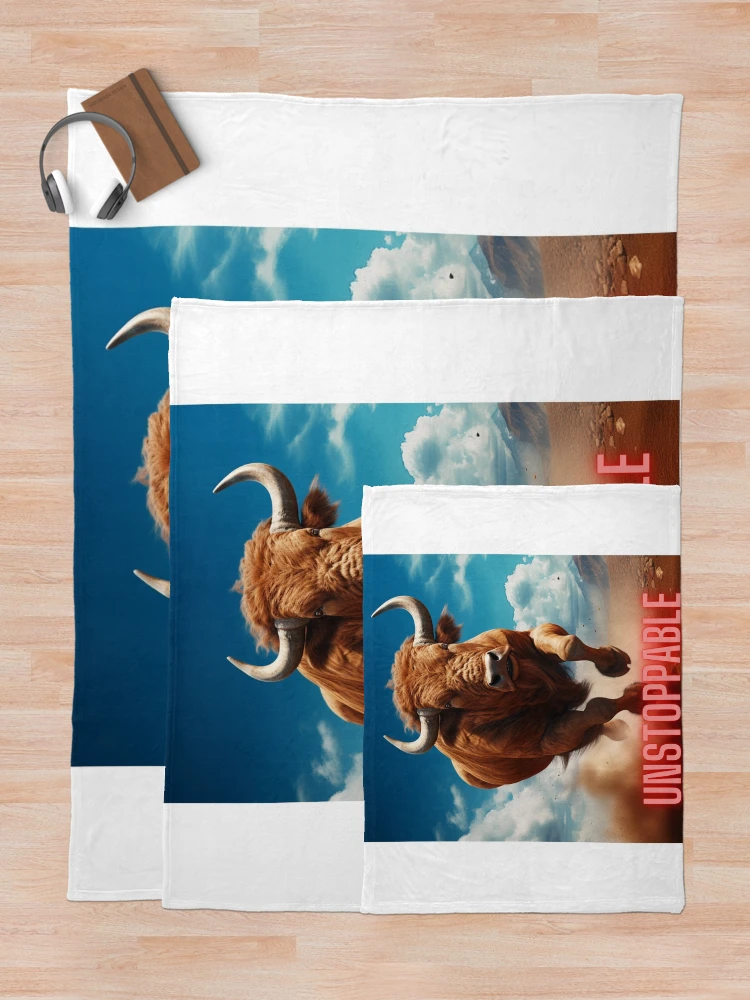 Thumbnail 5 of 6, Throw Blanket, Unstoppable Raging Bull designed and sold by RJPSDesign.