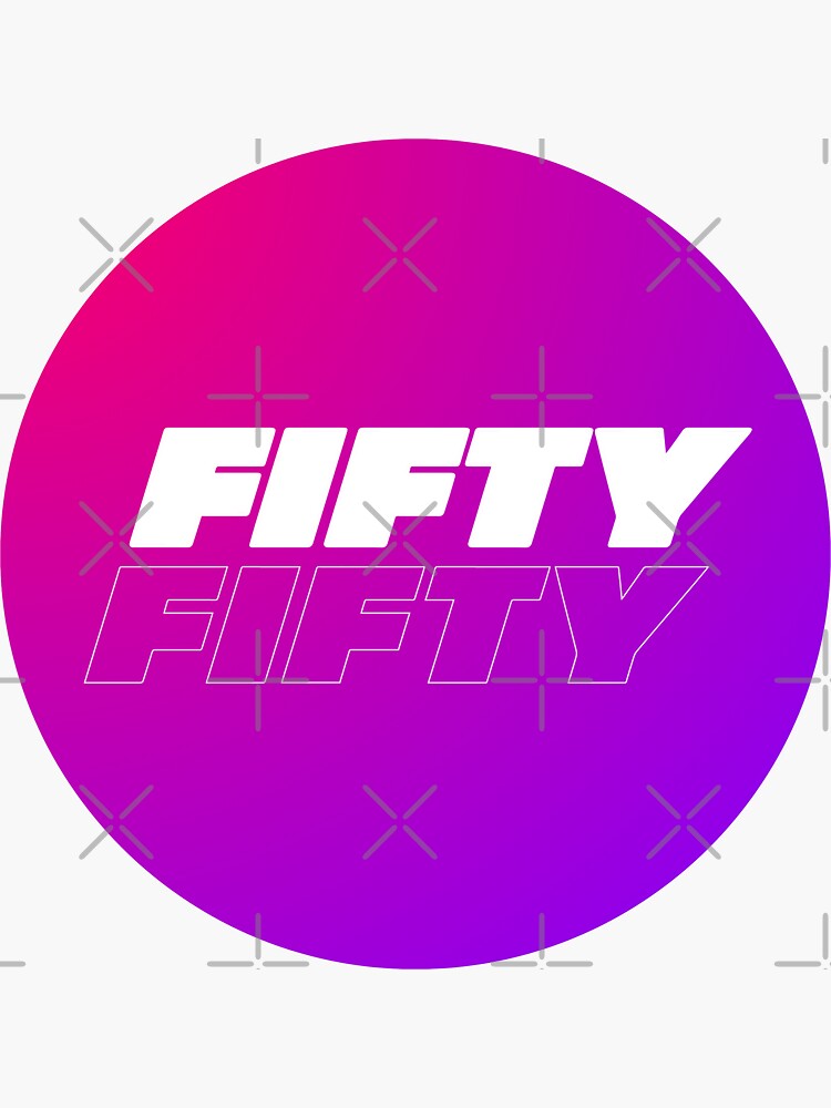 FIFTY FIFTY 피프티 피프티 Sunset Gradient Logo (kpop) Sticker for Sale by  monkeybananas