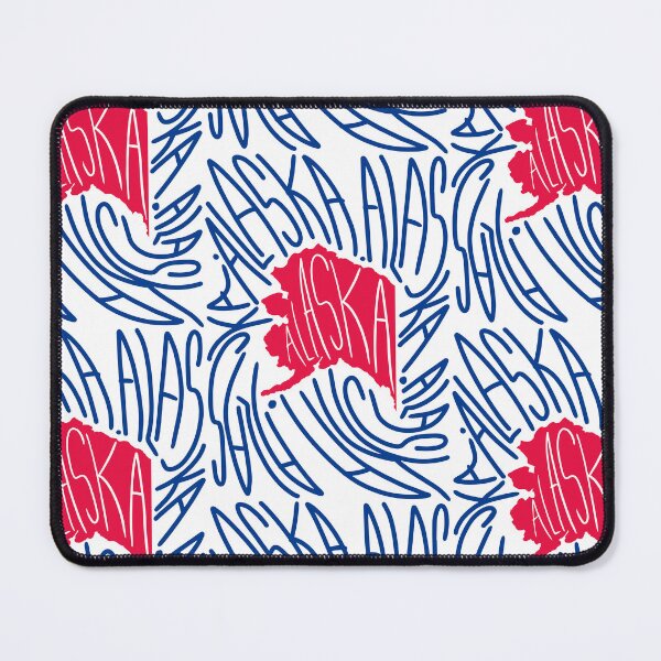 Item preview, Alaska State - Red and Blue - Map and Flag AK - Typography USA America State designed and sold by Ranggasme.