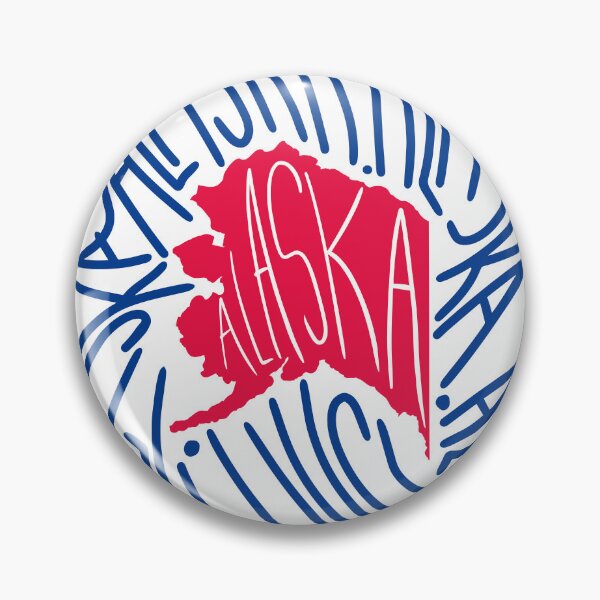 Item preview, Alaska State - Red and Blue - Map and Flag AK - Typography USA America State designed and sold by Ranggasme.