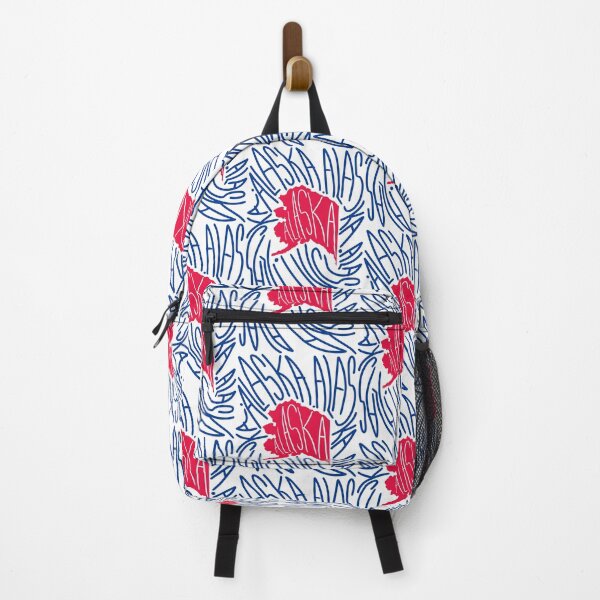 Item preview, Alaska State - Red and Blue - Map and Flag AK - Typography USA America State designed and sold by Ranggasme.